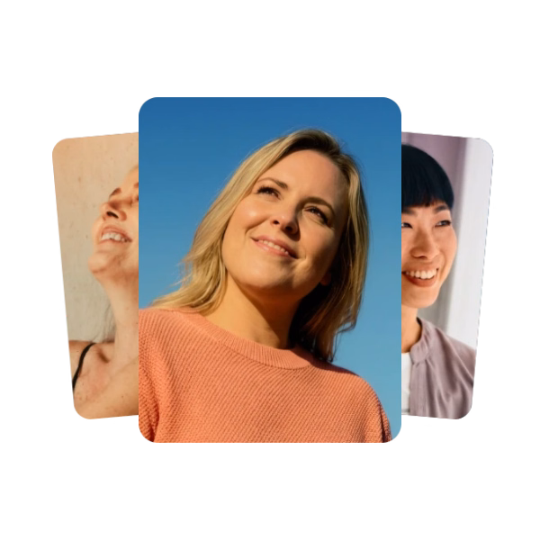 A stack of Voy campaign portraits