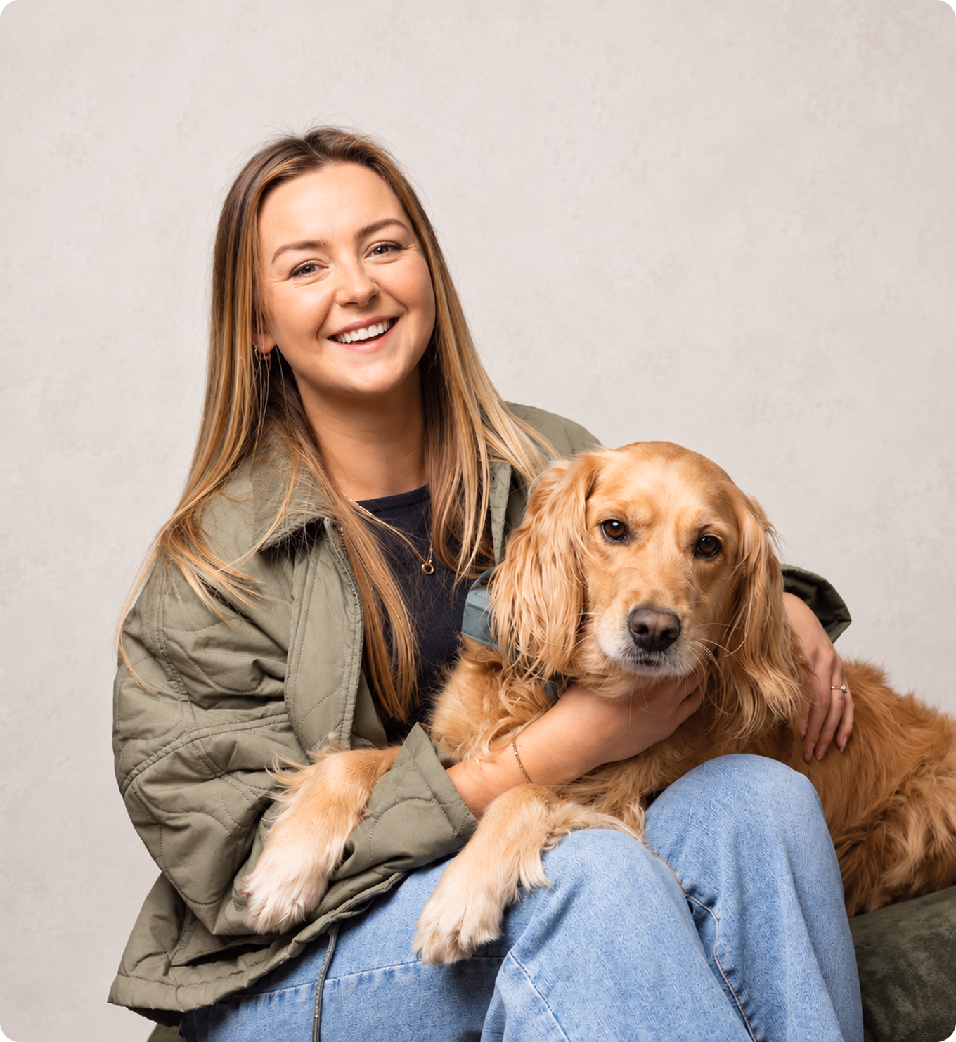 Sally Kellaway with her dog