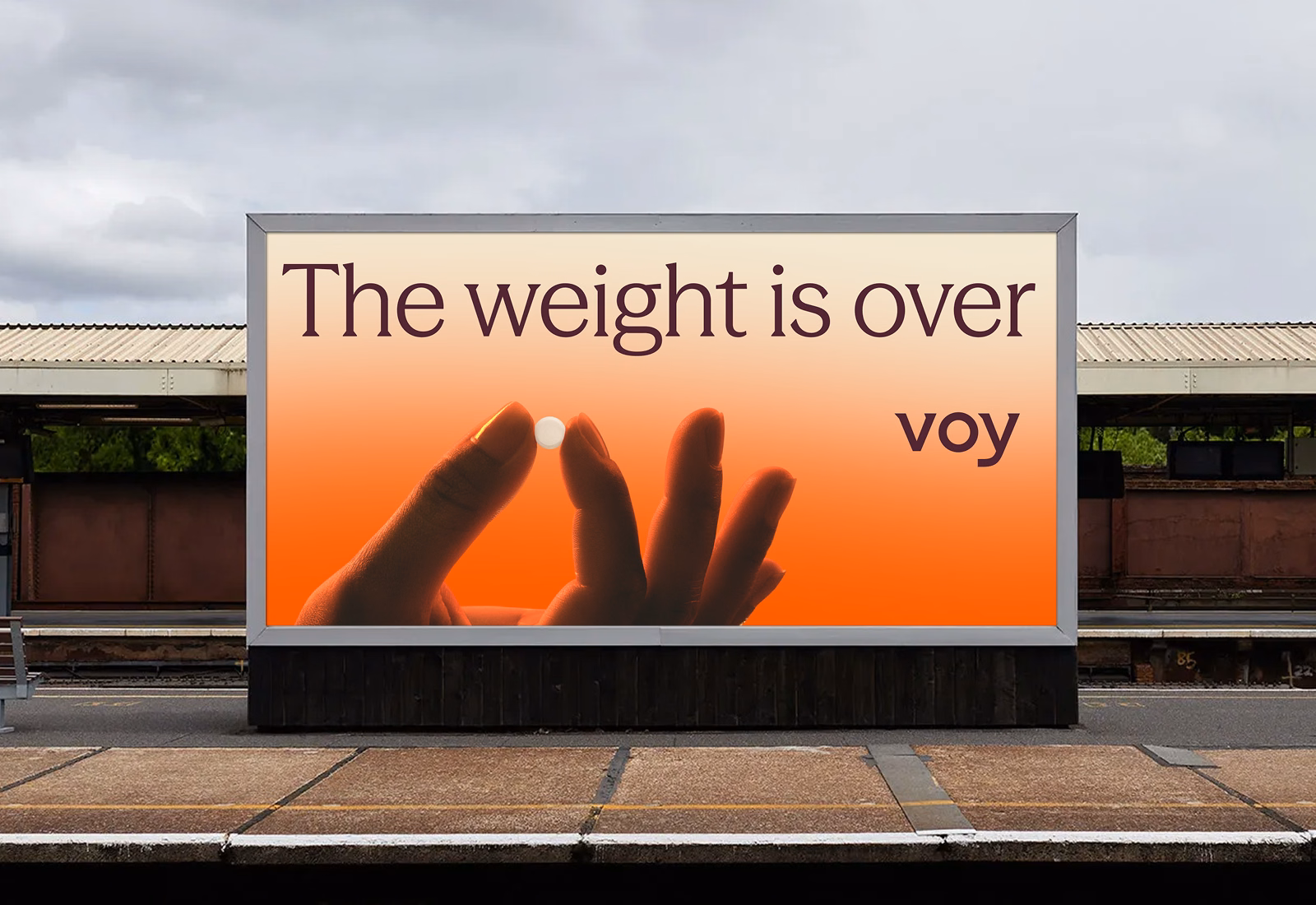 The weight is over campaign on an outdoor billboard