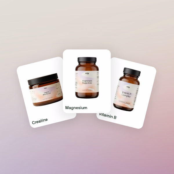 Voy creatine, magnesium and vitamin B supplement cards